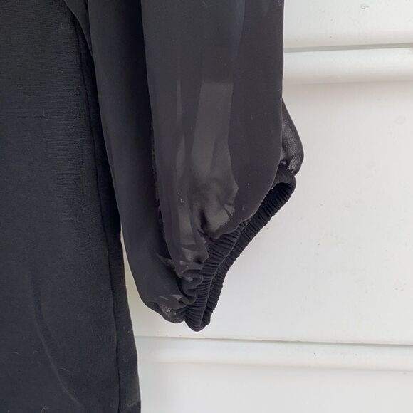 Miss Selfridge Sexy One shoulder Ruffled Slit Balloon Sleeve Mini Dress Size 2 - Picture 3 of 8